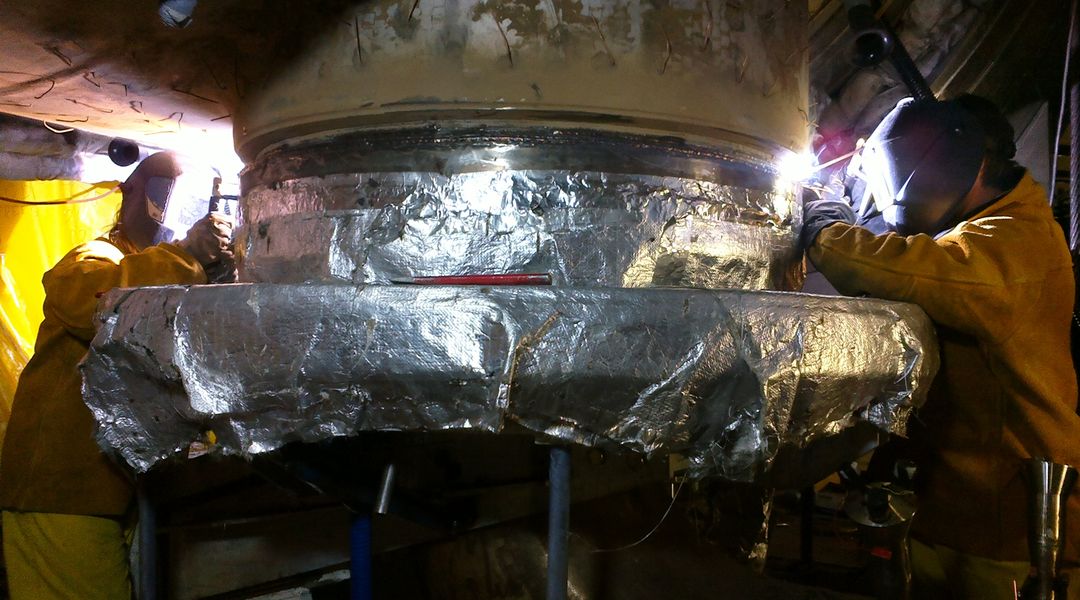 Repair of a heterogeneous weld joint at a steam generator